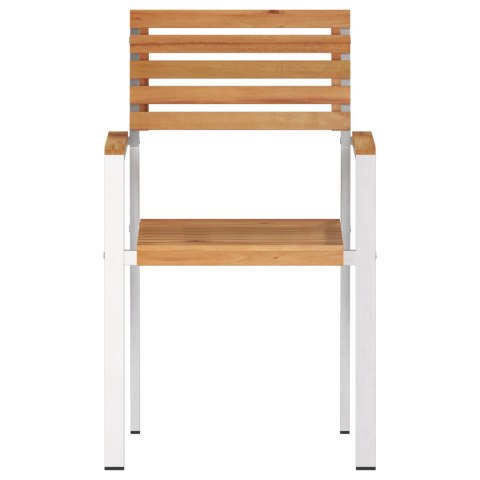 KRZESŁA OGRODOWE 8 SZT 54.5X56X89CM LITE DREWNO TEKOWE KRZESŁA OGRODOWE DO UKŁADANIA W STOS 4 SZT LITE DREWNO TE