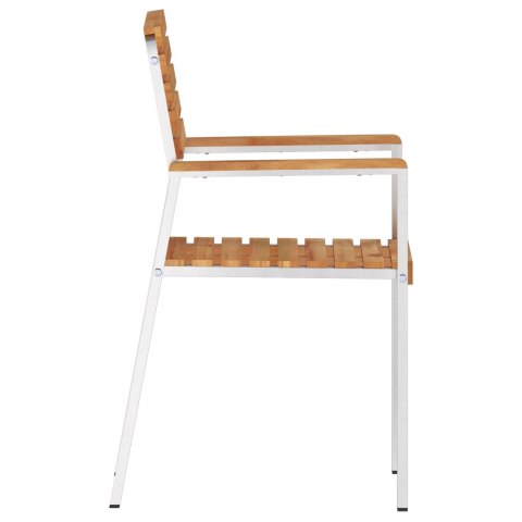 KRZESŁA OGRODOWE 8 SZT 54.5X56X89CM LITE DREWNO TEKOWE KRZESŁA OGRODOWE DO UKŁADANIA W STOS 4 SZT LITE DREWNO TE