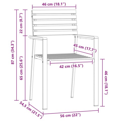 KRZESŁA OGRODOWE 8 SZT 54.5X56X89CM LITE DREWNO TEKOWE KRZESŁA OGRODOWE DO UKŁADANIA W STOS 4 SZT LITE DREWNO TE