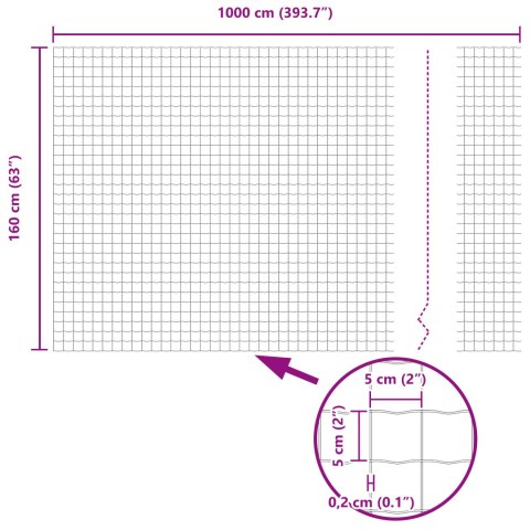 EURO PŁOT Z 10 SŁUPKAMI SREBRNY 1,6X10M STAL