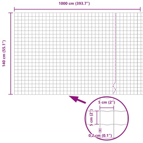 EURO PŁOT Z 10 SŁUPKAMI SZARY 1,4X10M STAL