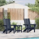 ZESTAW OGRODOWY Z 3 ELEMENTAMI GRANATOWY HDPE SKŁADANE KRZESŁO ADIRONDACK GRANATOWE 74.5X80.5X90CM HDPE STOLIK