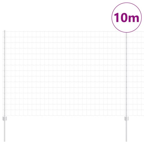 EURO FENCE Z 10 SŁUPKAMI SREBRNY 1,5X10M STAL
