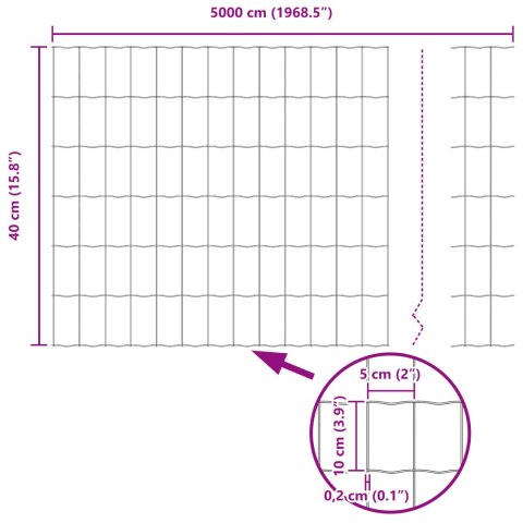 EURO PŁOT Z 22 U SŁUPKAMI SREBRNY 0,4X50M STAL