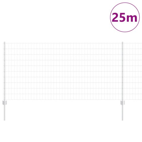 EURO PŁOT Z 22 SŁUPKAMI SREBRNY 1X25M STAL