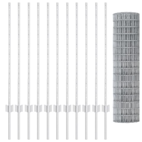 EURO PŁOT Z 22 SŁUPKAMI SREBRNY 1X25M STAL