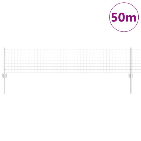 EURO PŁOT Z 22 SŁUPKAMI SREBRNYMI 0,4X50M STALOWY