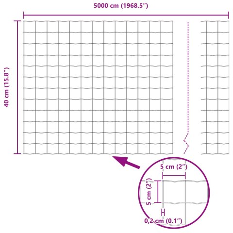 EURO PŁOT Z 22 SŁUPKAMI SREBRNYMI 0,4X50M STALOWY