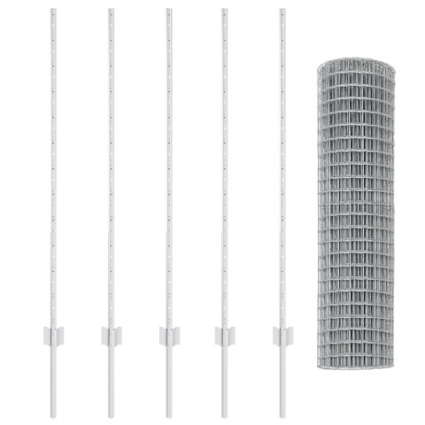 ŽYJXL EURO PŁOT Z 10 SŁUPKAMI SREBRNY 1,2X10M STAL