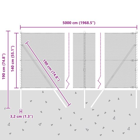 PŁOT HEKSAGONALNY SZARY 1.4X50M STAL