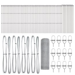 PŁOT SZEŚCIOKĄTNY 0.4X100M ZE STALI OCYNKOWANEJ SŁUPKI PŁOTOWE 13 SZTUK Ø32MM 80CM ZE STALI OCYNKOWANEJ