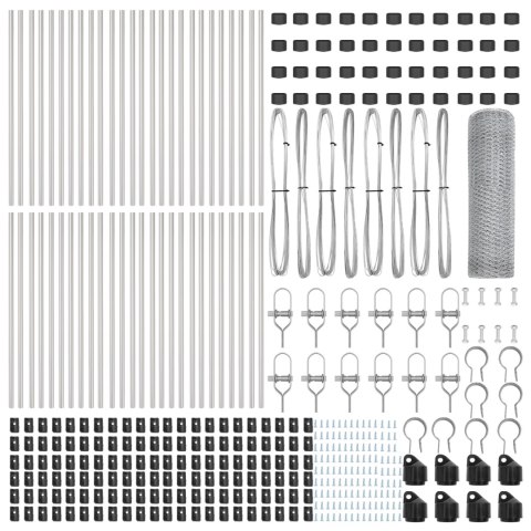 PŁOT SZEŚCIOKĄTNY 0.4X100M ZE STALI OCYNKOWANEJ SŁUPKI PŁOTOWE 13 SZTUK Ø32MM 80CM ZE STALI OCYNKOWANEJ