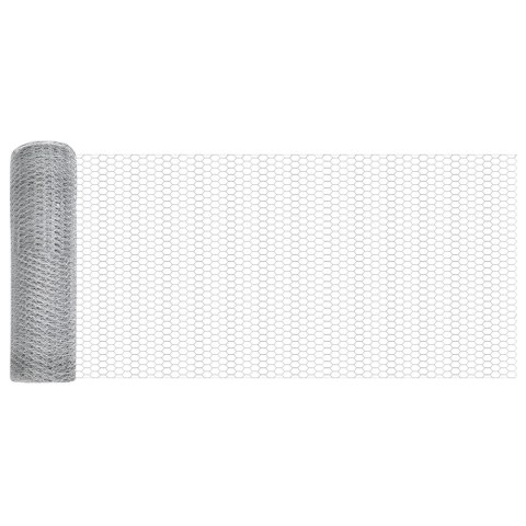 PŁOT W KSZTAŁCIE HEKSAGONU 0.8X25M STAL OCYNKOWANA SŁUPKI PŁOTOWE 13 SZT. Ø32MM 120CM STAL OCYNKOWANA