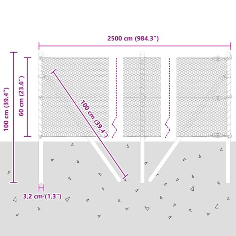 PŁOT HEKSAGONALNY 0.6X25M ZE STALI OCYNKOWANEJ