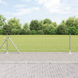 PŁOT HEKSAGONALNY 0.4X100M STAL OCYNKOWANA SŁUPKI PŁOTOWE Z PODSTAWAMI 13 SZT. Ø32MM 50CM STAL OCYNKOWANA