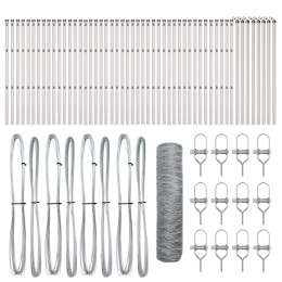 PŁOT SZEŚCIOKĄTNY 0.8X100M STAL OCYNKOWANA SŁUPKI PŁOTU 13 SZT. Ø32MM 120CM STAL OCYNKOWANA