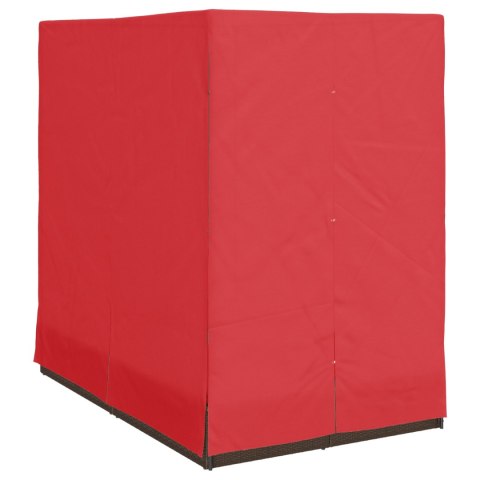 PODWÓJNY WYGODNY LEŻAK OGRODOWY ZESTAW 2 BRĄZOWY I CZERWONY