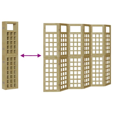 EKRAN PRYWATNOŚCI NA ZEWNĄTRZ 6 PANELI DREWNO IMPREGNOWANE SOSNOWE EKRAN NA ZEWNĄTRZ 120X180CM DREWNO IMPREGNOWA