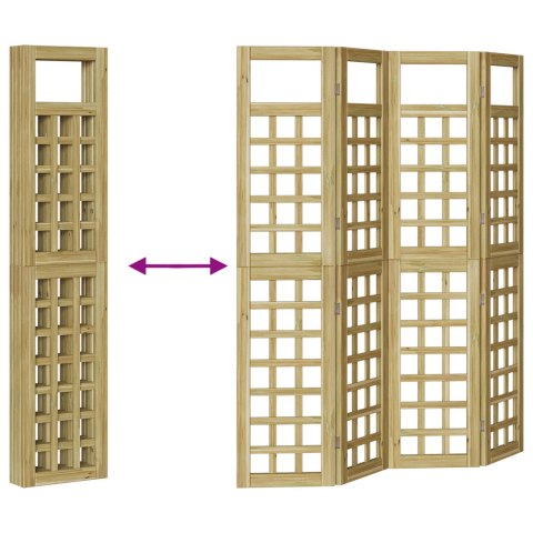 PARAWAN 4 PANELE Z DREWNA IMPREGNACYJNEGO EKRAN NA ZEWNĄTRZ 120X180CM