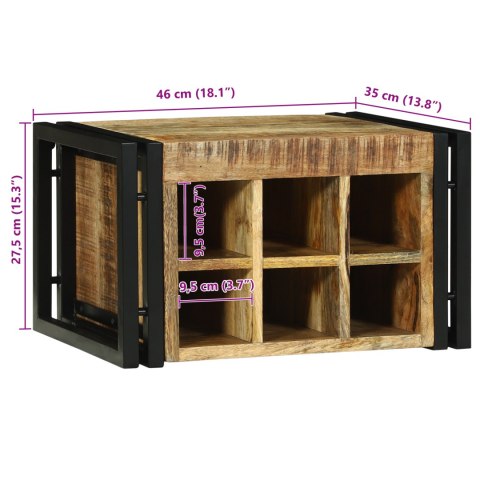 KOMODA NA WINO 46X35X27.5CM SOLIDNE DREWNO SUROWE MANGO