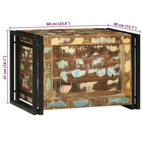 SKRZYNIA DO PRZECHOWYWANIA 60X40X41CM Z LITEGO DREWNA ODZYSKANEGO