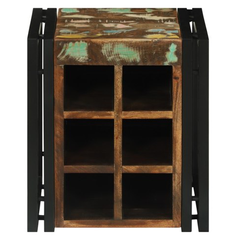 STOJAK NA WINO 34.5X35X39CM Z SOLIDNEGO DREWNA Z ODZYSKU