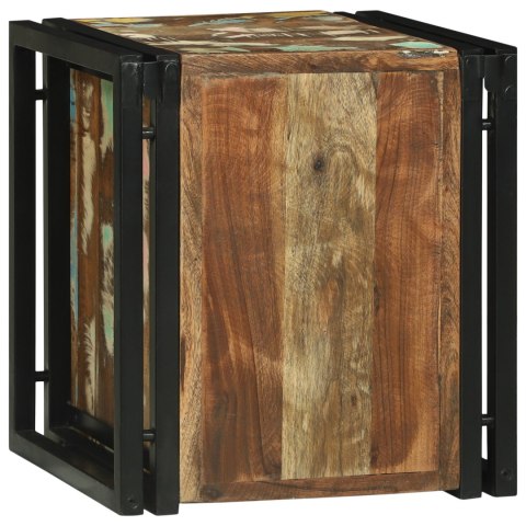 STOJAK NA WINO 34.5X35X39CM Z SOLIDNEGO DREWNA Z ODZYSKU