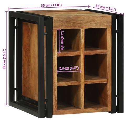 STOJAK NA WINO 34,5X35X39CM Z LITEGO DREWNA AKACJOWEGO