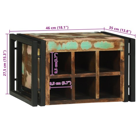 STOJAK NA WINO 46X35X27.5CM DREWNO Z ODZYSKU