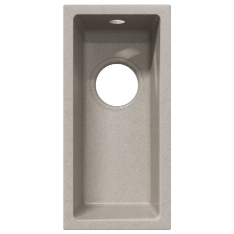 ZLEW KUCHENNY Z OTWOREM NA PRZELEW BEŻOWY GRANIT