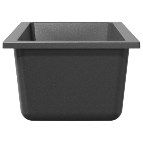 ZLEW KUCHENNY Z OTWOREM PRZELEWOWYM SZARY GRANITOWY