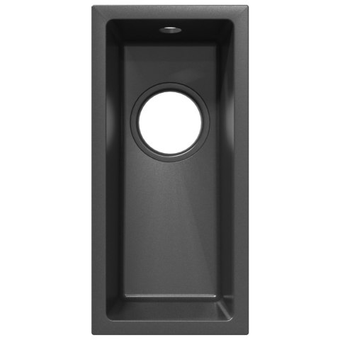 ZLEW KUCHENNY Z OTWOREM PRZELEWOWYM SZARY GRANITOWY