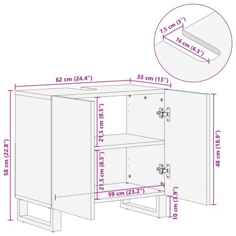 SZAFKA POD ZLEW ORZECH LITE DREWNO METAL A SZYKOWNA