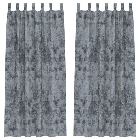 FIRANA WELUROWA 2 SZT. Z OCZNYCH SREBRNOSZARY 245X140CM