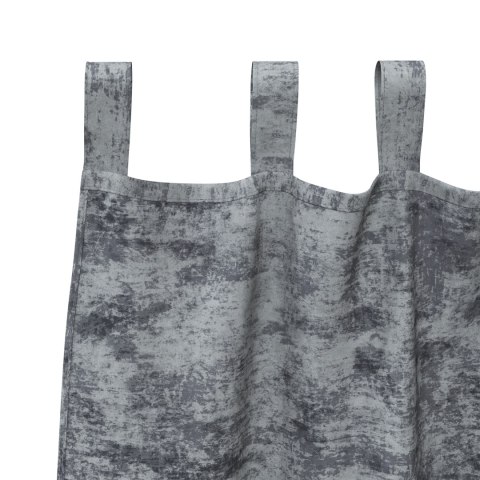 FIRANA WELUROWA 2 SZT. Z OCZNYCH SREBRNOSZARY 245X140CM