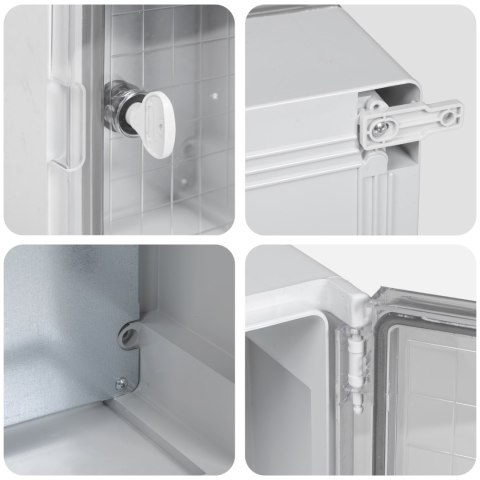 SZAFA KONTROLNA IP65 WODOODPORNA SZARA 18X13X24CM Z PLASTIKU ABS