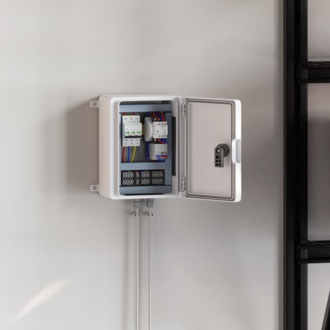 SZAFA KONTROLNA IP65 WODOODPORNA SZARA 18X13X24CM Z TWORZYWA ABS