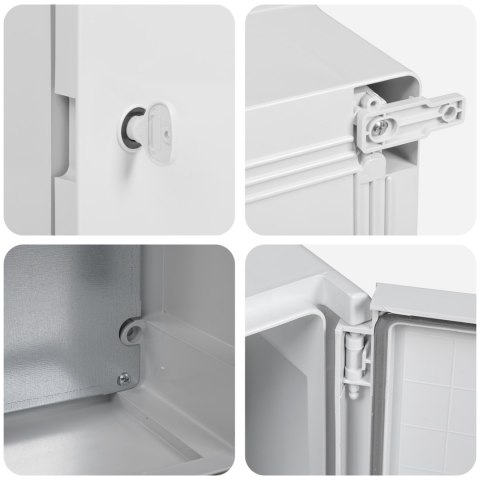 SZAFA KONTROLNA IP65 WODOODPORNA SZARA 18X13X24CM Z TWORZYWA ABS