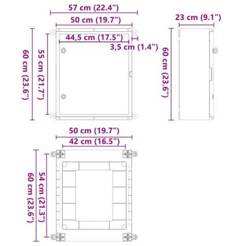 VidaXL Szafa sterownicza IP65 Waterproof Szara 50x22x60 cm ABS Plastic