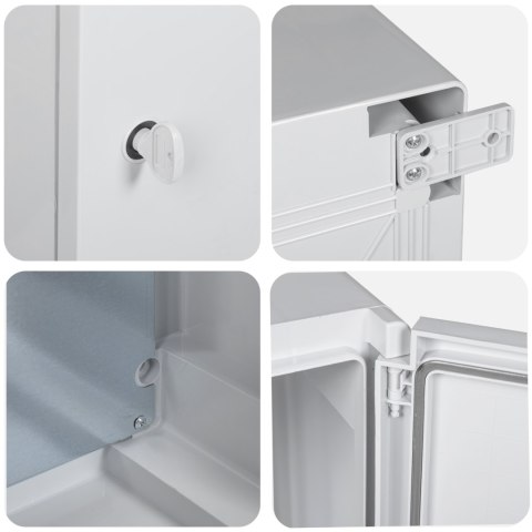 SZAFKA STEROWNICZA IP65 WODOODPORNA SZARA 25X13X33CM Z PLASTYKU ABS