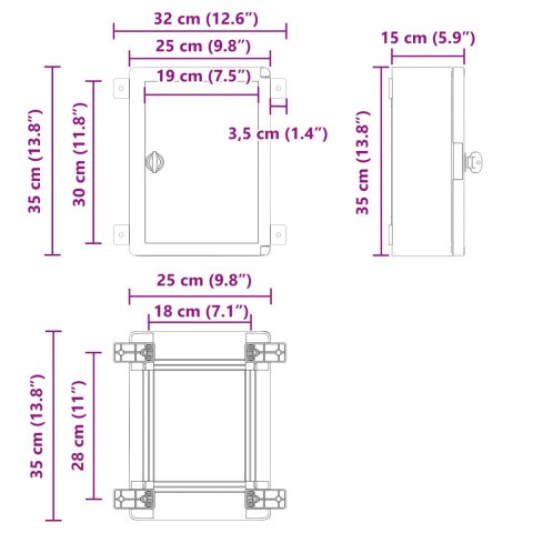SZAFKA KONTROLNA IP65 WODOODPORNA SZARA 25X15X35CM Z PLASTIKU ABS
