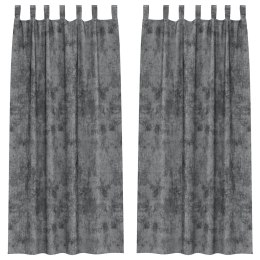 ZASŁONY 2 SZT. Z OCZKAMI SZARE 260X140CM