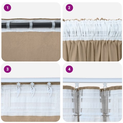 ZASŁONY 2 SZTUKI Z OCZKAMI SZAMPAŃSKIE 175X140CM