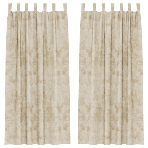 ZASŁONY AKSAMITNE 2 SZT. Z OCZKAMI KREMOWE 225X140CM