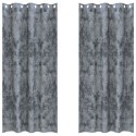 ZASŁONY AKSAMITNE 2 SZT. Z OCZKAMI SREBRNOSZARE 245X140CM
