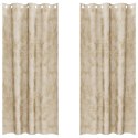 ZASŁONY AKSAMITNE 2 SZT Z OCZKAMI KREMOWE 245X140CM