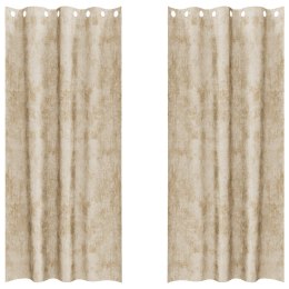 ZASŁONY AKSAMITNE 2 SZT Z OCZKAMI KREMOWE 245X140CM