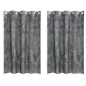 ZASŁONY Z AKSAMITU 2 SZT. Z OCZKAMI SZARE 175X140CM
