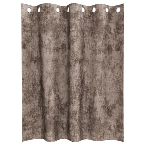ZASŁONY Z WELURU 2 SZT. Z OCZKAMI CAPPUCCINO 140X140CM