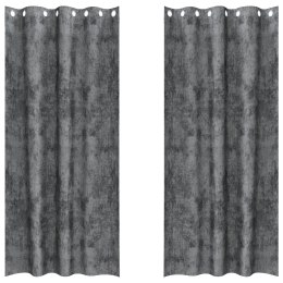 ZASŁONY Z WELURU 2 SZT. Z OCZKAMI SZARYCH 225X140CM